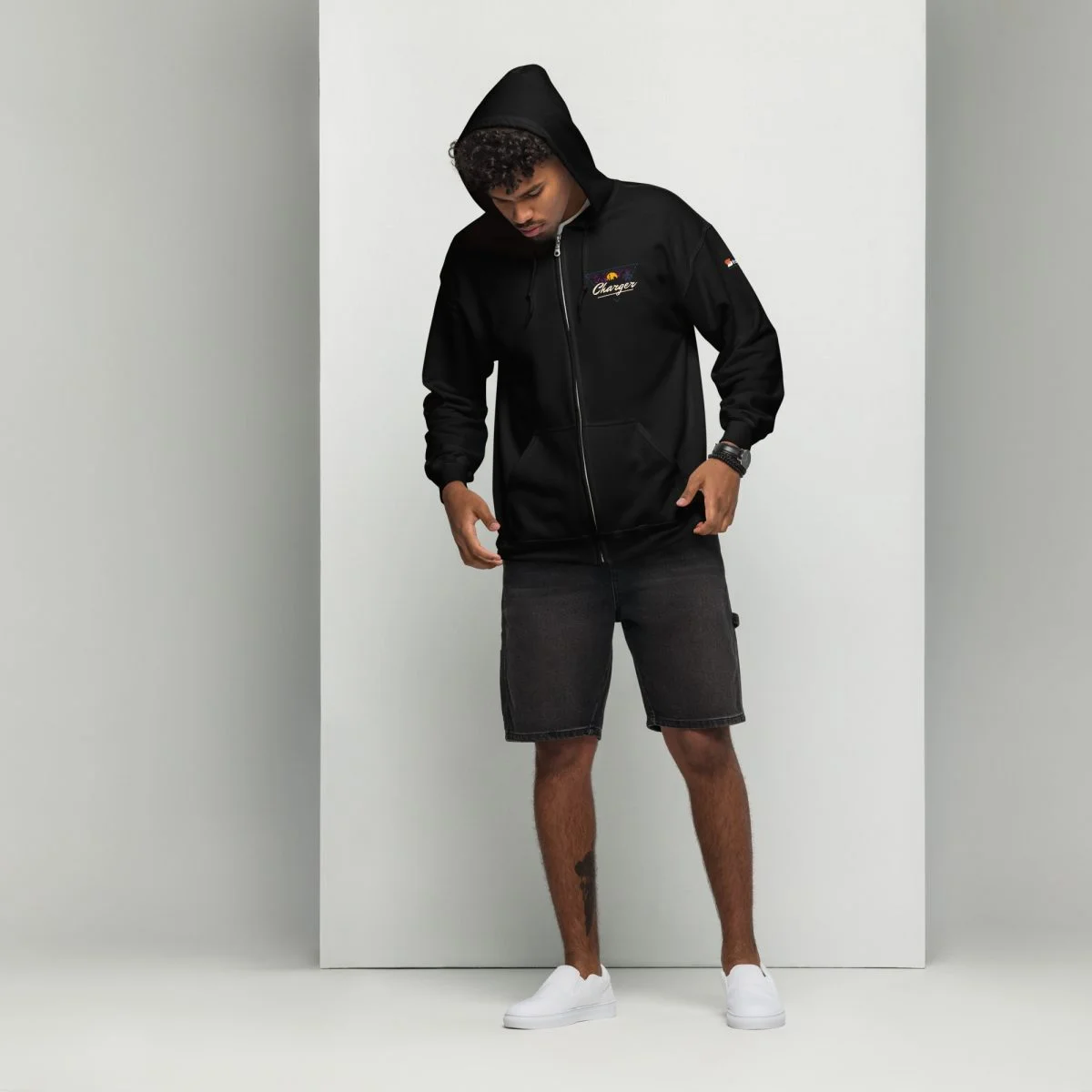 1970 Dodge Charger Unisex Zip Hoodie - Heavy Blend - Image 4