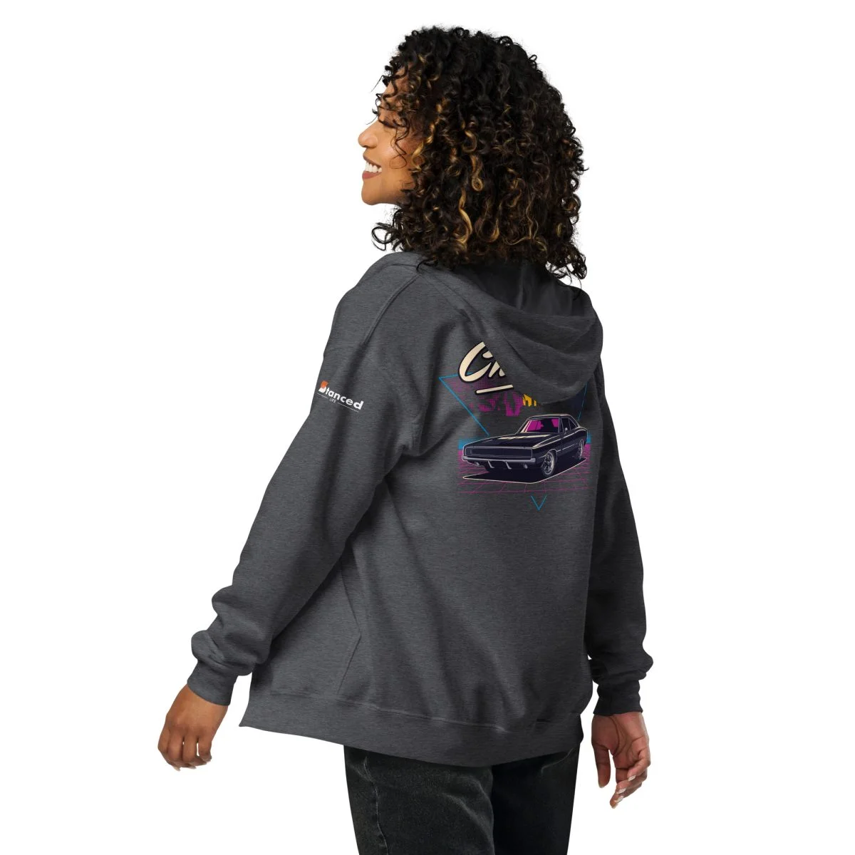 1970 Dodge Charger Unisex Zip Hoodie - Heavy Blend - Image 20