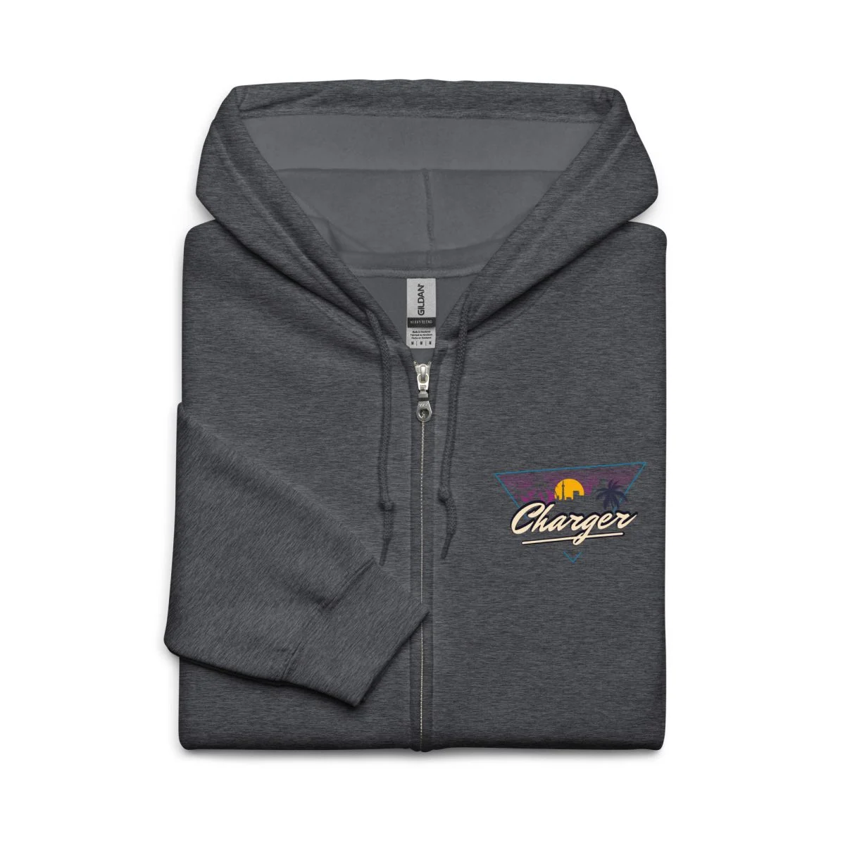 1970 Dodge Charger Unisex Zip Hoodie - Heavy Blend - Image 23