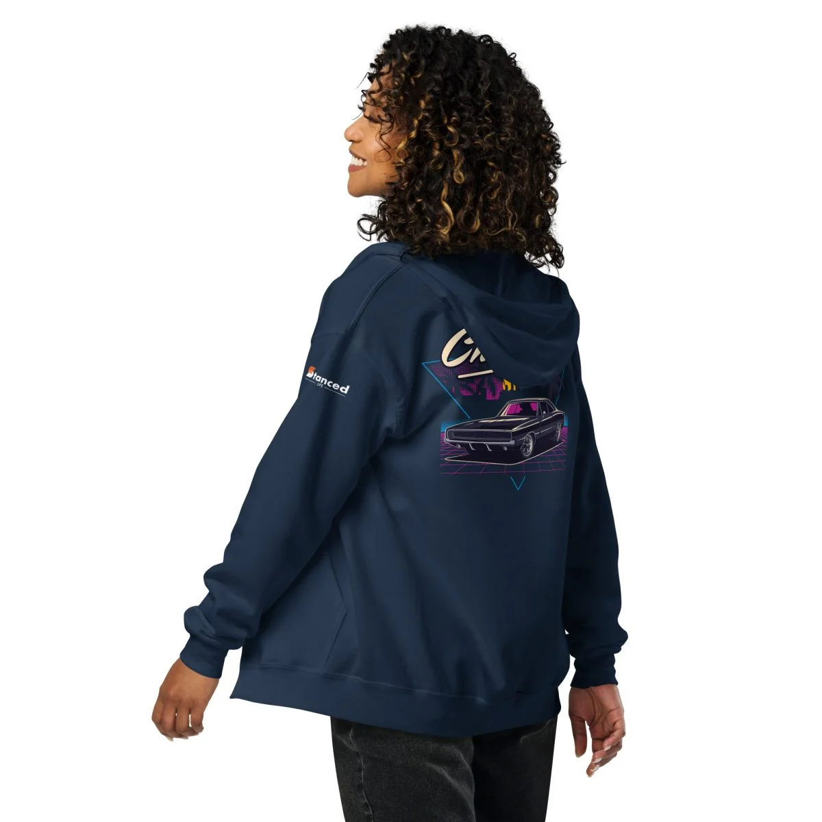1970 Dodge Charger Unisex Zip Hoodie - Heavy Blend - Image 14