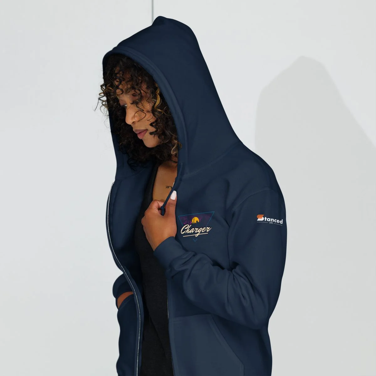1970 Dodge Charger Unisex Zip Hoodie - Heavy Blend - Image 9