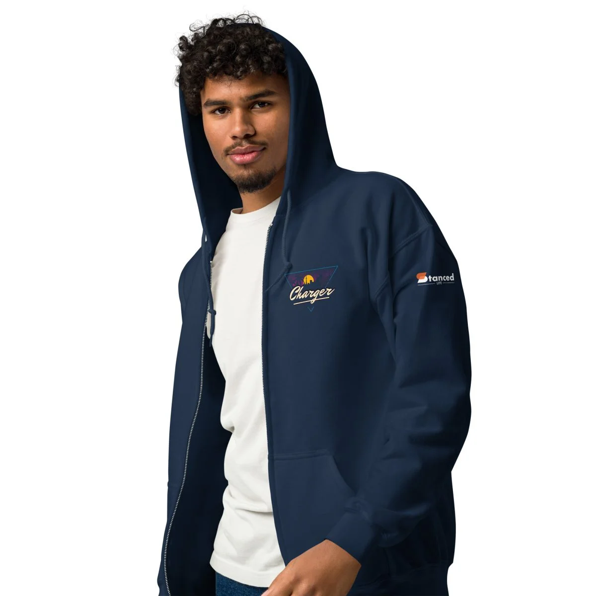 1970 Dodge Charger Unisex Zip Hoodie - Heavy Blend - Image 17